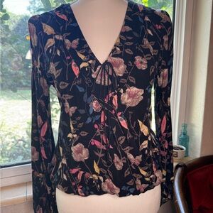Floral Black Women's Top